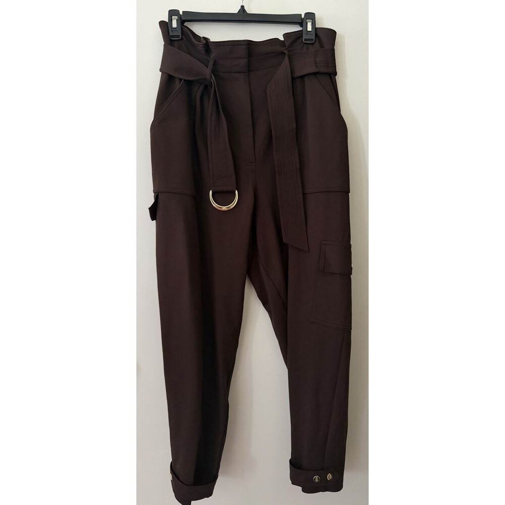 Ralph Lauren Size 10 High Rise Paperbag Cargo Pants Belted Utility ankle Cuff